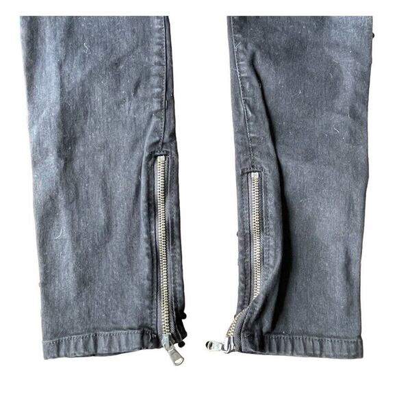 NWT Balmain Jeans Womens Size 26x31 Black Distressed Denim Moto Italy $2250 - Picture 8 of 13